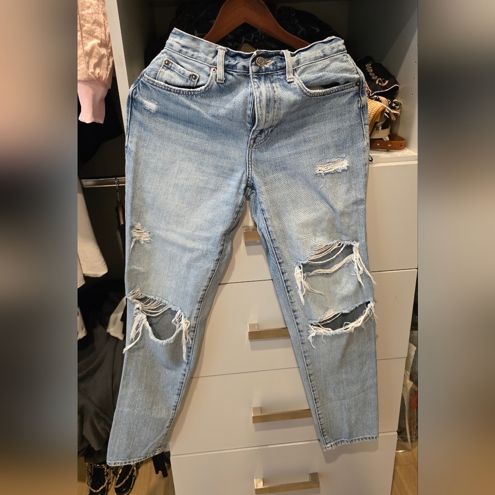 Pistola Light Blue Distressed Boyfriend Jeans
